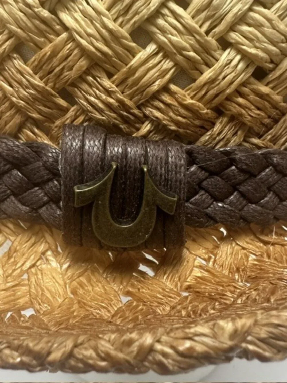 True Religion Unisex Brown Fedora Hat Paper Straw Material S XL Trendy